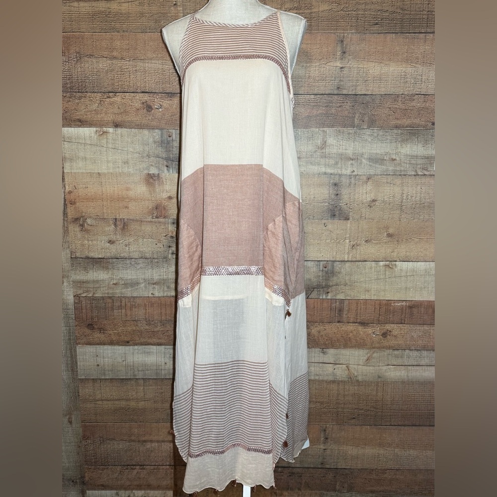Lula Soul Horizon Maxi in Hazel size Medium Sequined Lined Sheer Resortwear - Picture 2 of 13